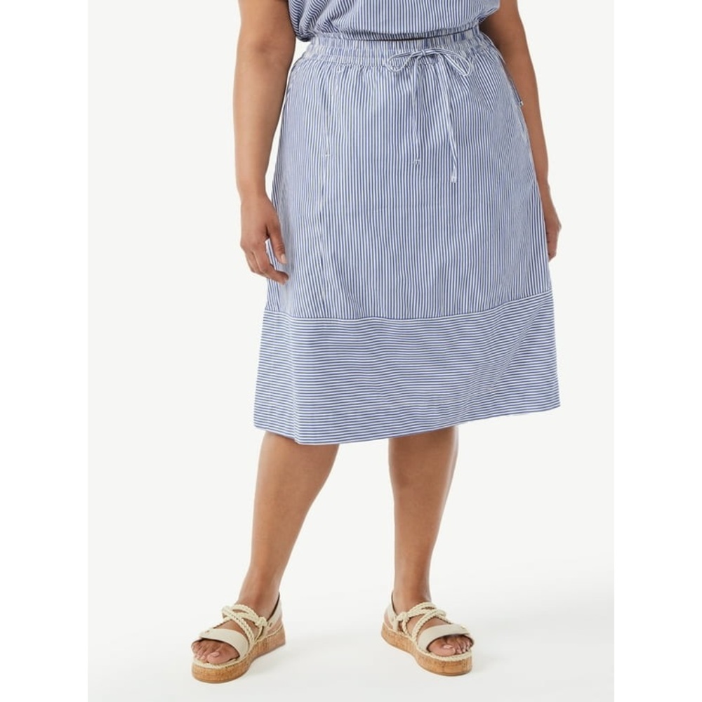 Free Assembly skirt, size XS, color blue and white stripes